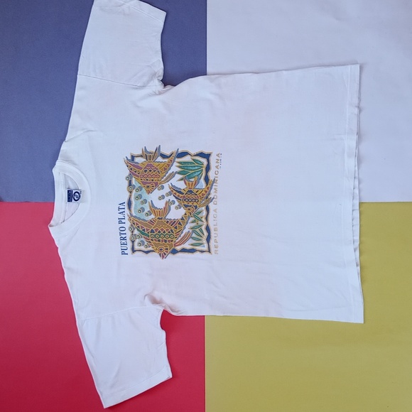 Vintage 1996 Puerto Plata Republica Dominicana Single Stitch T-Shirt - Picture 2 of 6